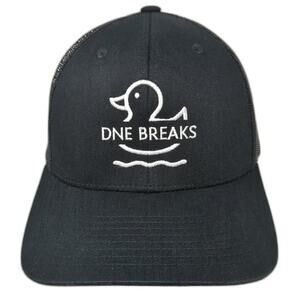 DNE Breaks Snapback Trucker Hat Black One Size Embroidered Yupoong